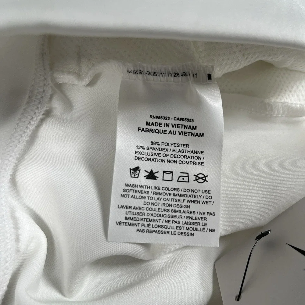 NWT-Nike Dri-FIT Heritage Knit Pants Women's Small White Tennis Slim Fit
